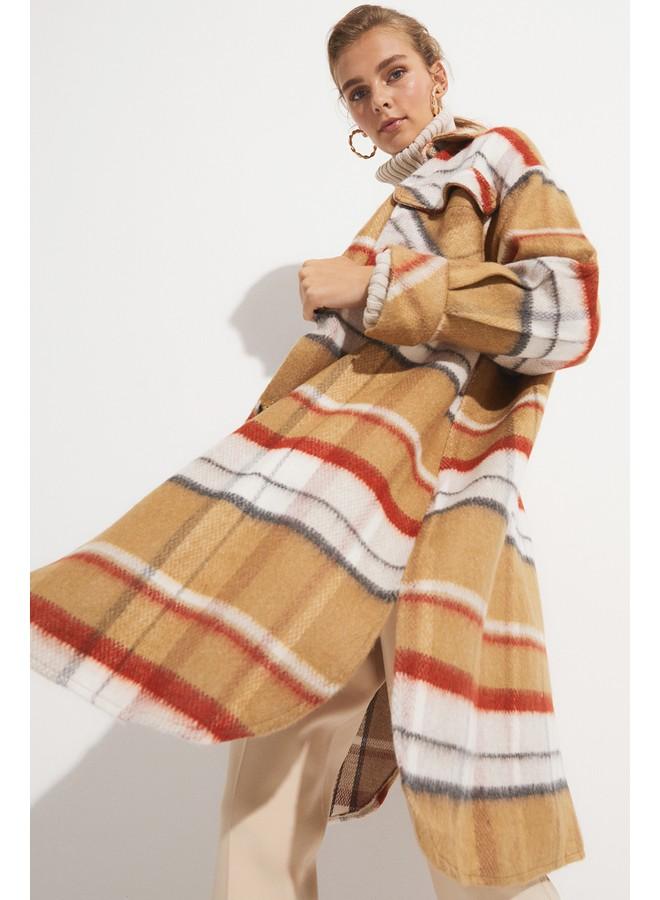 جون جاكيت قميص كاروهات بيج - Image 1