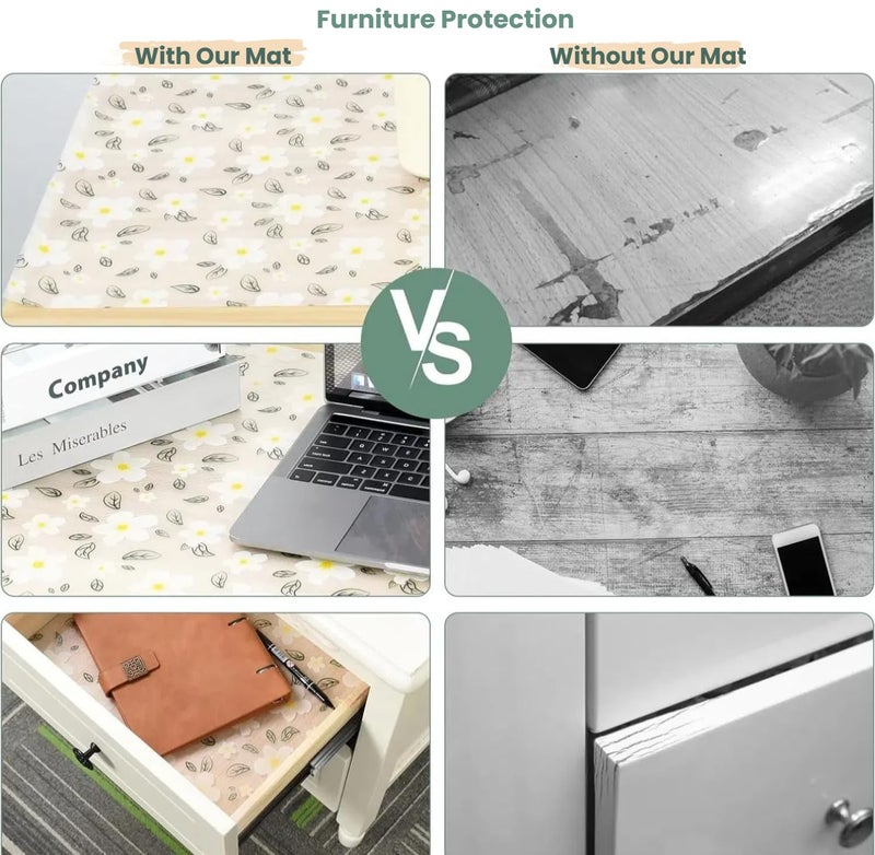 IMPERSE Fridge Mats, Shelf Liner for Kitchen Cabinets – Non-Slip Kitchen Drawer & Refrigerator Liner – Waterproof, Washable Cabinet Mat, Easy to Cut & Install | 45 x 300 cm (Black Leaf) - Image 4