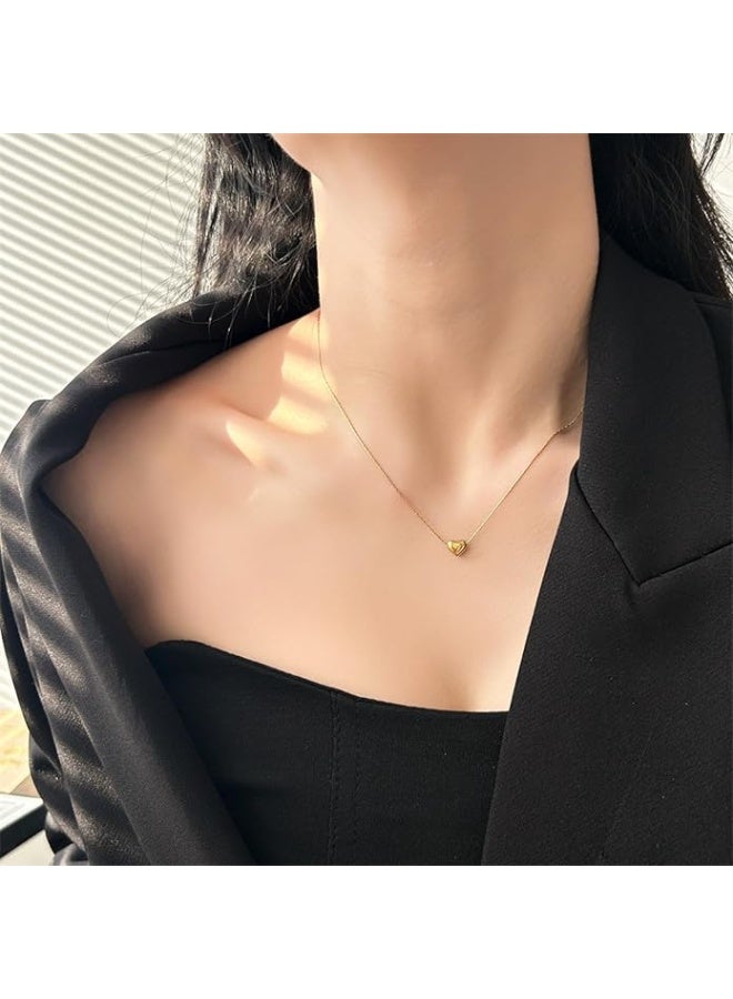 AQUILUX Gold heart pendant, gold heart-shaped necklace for women, love pendant necklace, suitable for birthdays, Mother's Day and other holiday gifts - Image 3