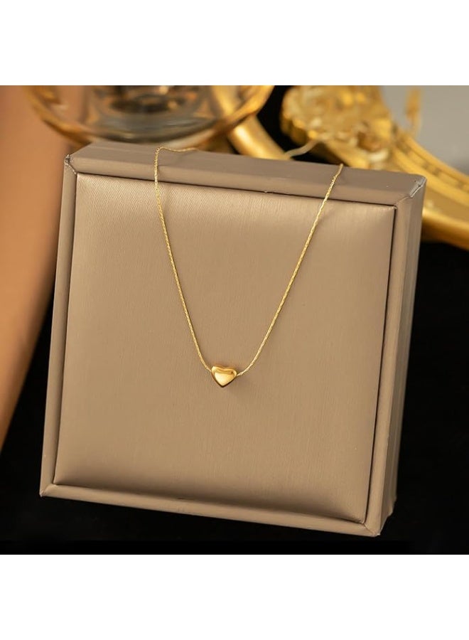 AQUILUX Gold heart pendant, gold heart-shaped necklace for women, love pendant necklace, suitable for birthdays, Mother's Day and other holiday gifts - Image 2