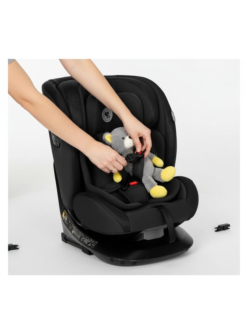 Lorelli Motion ISOFIX Car Seat, Group 0+/1/2/3 (0–36 kg) – Adjustable, 360° Rotating, Reclining Baby & Toddler Seat, Black - Image 4