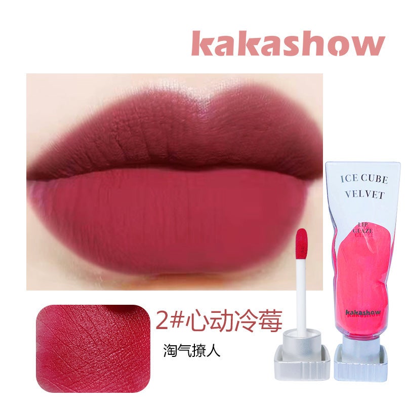 Kakashow Transparent Pigment Ice Velvet Lip Glaze Matte Lipstick Lip Gloss Pure To White Not Easy To Stick Cup Lipstick - Image 1