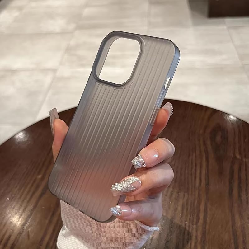 COVERLY Frosted Matte Black Stripes Case for iPhone 16 Pro | Ultra Thin Translucent Lining Pattern Drop Resistant Slim Sleek fit Smoke Hard PC + TPU Back Cover Compatible with Apple iPhone 16 Pro - Image 4