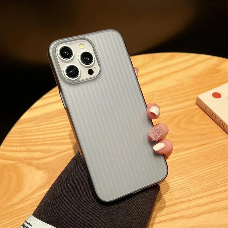 COVERLY Frosted Matte Black Stripes Case for iPhone 16 Pro | Ultra Thin Translucent Lining Pattern Drop Resistant Slim Sleek fit Smoke Hard PC + TPU Back Cover Compatible with Apple iPhone 16 Pro - Image 2