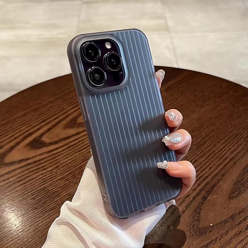 COVERLY Frosted Matte Black Stripes Case for iPhone 16 Pro | Ultra Thin Translucent Lining Pattern Drop Resistant Slim Sleek fit Smoke Hard PC + TPU Back Cover Compatible with Apple iPhone 16 Pro - Image 3