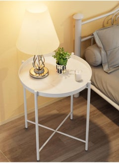 ALMUFARREJ Round Steel Table White 45x53x45cm  - Image 5