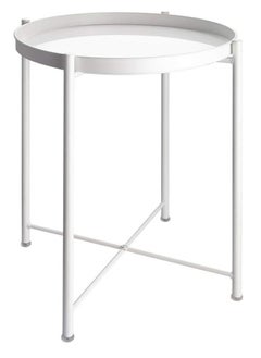 ALMUFARREJ Round Steel Table White 45x53x45cm  - Image 3