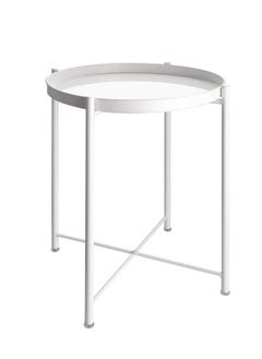 ALMUFARREJ Round Steel Table White 45x53x45cm  - Image 4