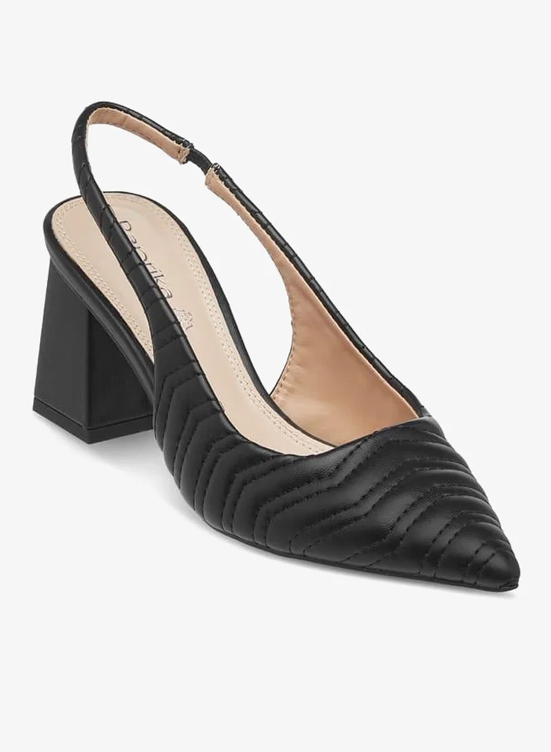 Paprika Women's Quilted Slingback Mules with Block Heel Ramadan Collection