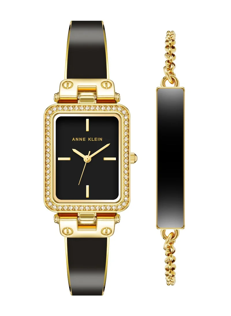ANNE KLEIN Black Rectangle Watch