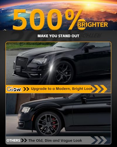GSOWO 4 PCS LED Side Marker Light Kits for Chrysler 300 2015-2024, Full LED Strip White Front Rear Bumper Light, Smoked Lens Fender Sidemarker Lamps, OEM Replacement - Image 2