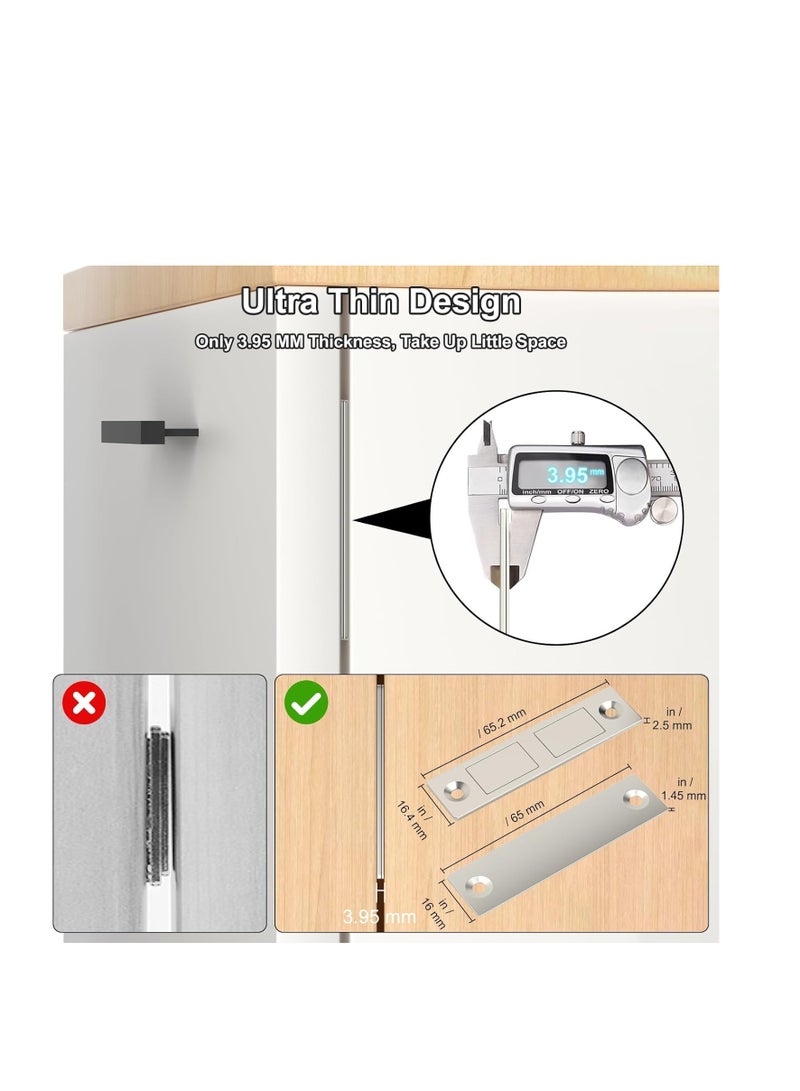 SYOSI 30 Lb Cabinet Drawer Door Magnets, 2 Pack Magnetic Cabinet Door Catch Heavy Duty Kitchen Magnets Closures, Door Magnetic Catch Cupboard Double Magnets Latch for Wardrobe Closet Door Closing - Image 3