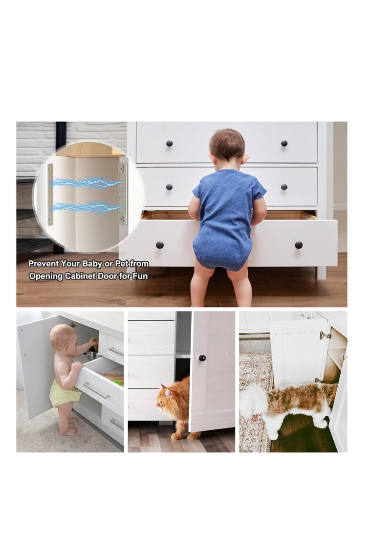 SYOSI 30 Lb Cabinet Drawer Door Magnets, 2 Pack Magnetic Cabinet Door Catch Heavy Duty Kitchen Magnets Closures, Door Magnetic Catch Cupboard Double Magnets Latch for Wardrobe Closet Door Closing - Image 4