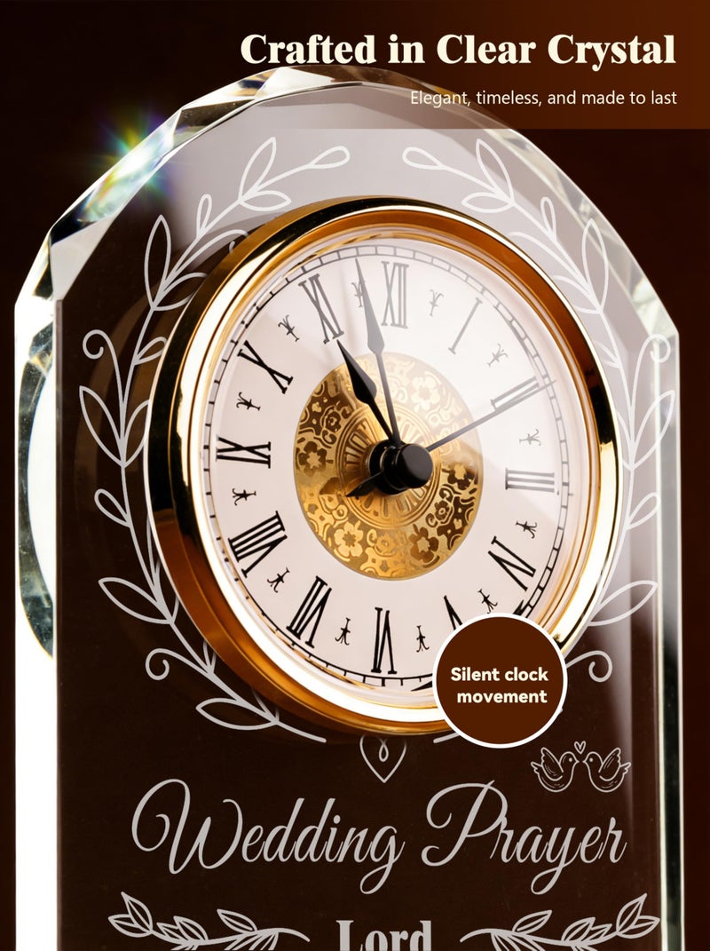 Sttokilly Crystal Clock Wedding Gifts for Couples 2026,Happy Anniversary Marriage Gift,Engagement Unique Gift for Newlywed Mr and Mrs - Image 4