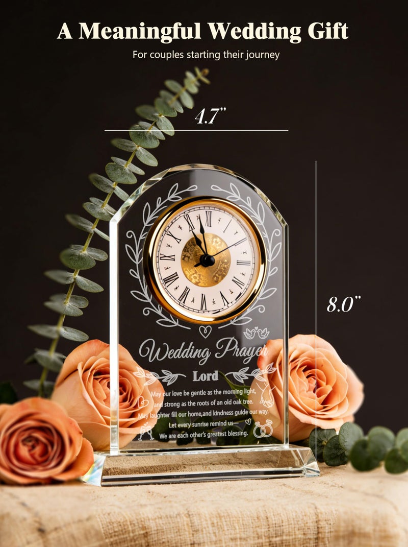 Sttokilly Crystal Clock Wedding Gifts for Couples 2026,Happy Anniversary Marriage Gift,Engagement Unique Gift for Newlywed Mr and Mrs - Image 3