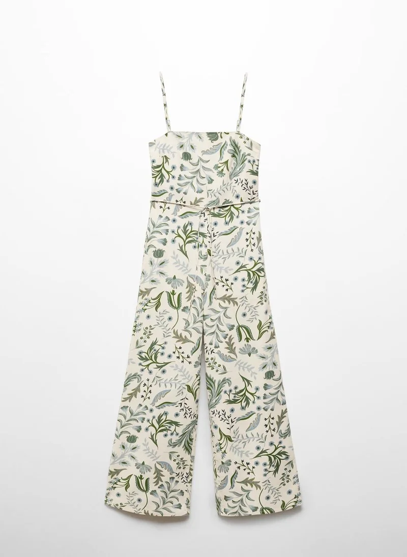 MANGO Printed Jumpsuit With Bow
