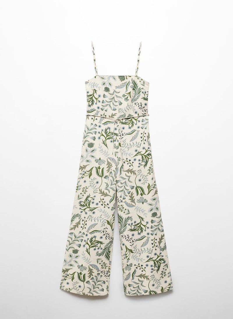 MANGO - Printed Jumpsuit With Bow - Image 1