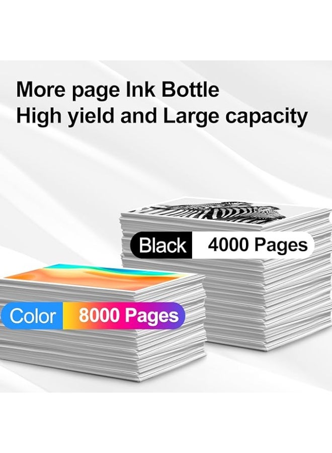 Terabyte GT51 Black & GT52 Color Ink Bottle for HP Ink Tank 319 410 419 Smart Tank 500 502 508 511 514 515 518 538 571 615 720 750 790 DeskJet GT 5810 5820 5822 (Black/Cyan/Magenta/Yellow, 4 Pack) - Image 2