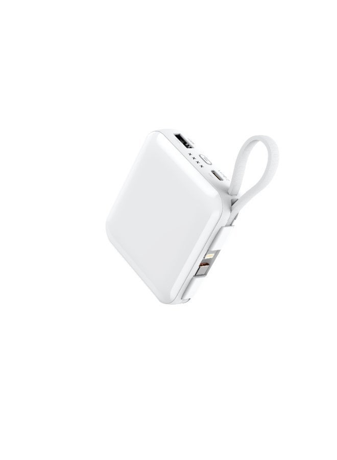 Philips 22.5W  Power Bank 10000mAh, PD Fast Charging, Built-in USB-C & Lightning Cables, Compact Travel Charger, LED Display, 6-Layer Protection, Portable Charger for iPhone and Android, DLP5713CP, White white - Image 5