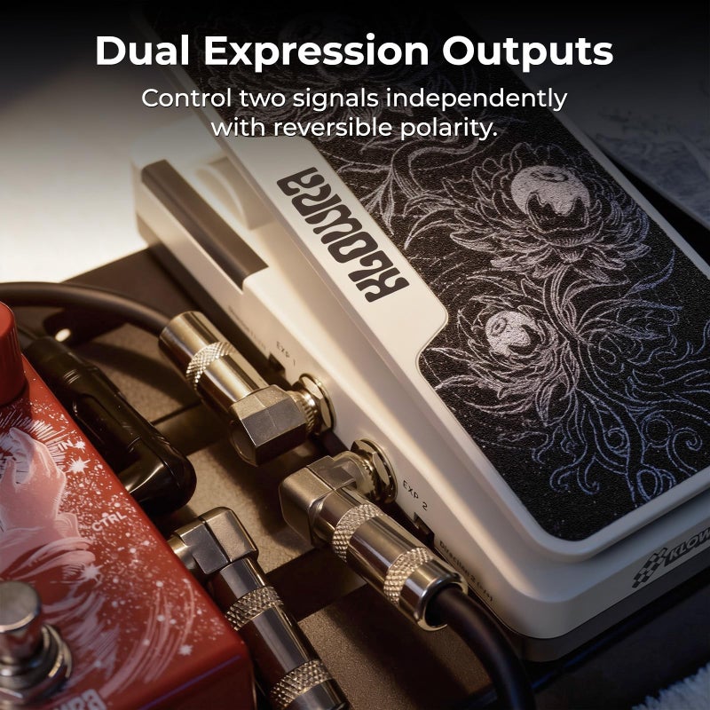 Klowra Mantra Dual Expression Pedal, Klowra x Hotone, Passive EXP with 2 Independent Outputs, Adjustable Polarity, Wide Compatibility for Guitar Pedals, Amps, Multi-Effects, MIDI Controllers - Image 3