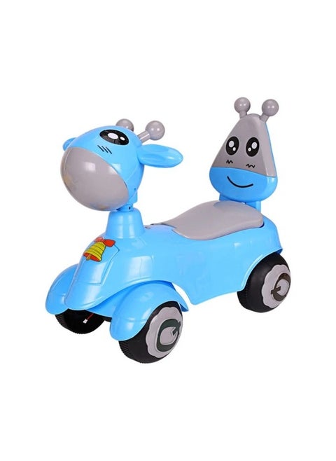 A wonderful children's sled in the shape of a giraffe, comfortable to move with your child (blue)