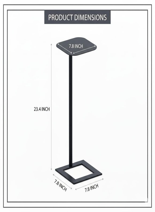 ZEXVIDA Stable C Table End Table, 23.4" Tall C Shaped Side Table That Slides Under Sofa, Slim Under Couch Table, Modern Industrial Coffee Tray Table for Living Room Bedroom (Small Black) - Image 2