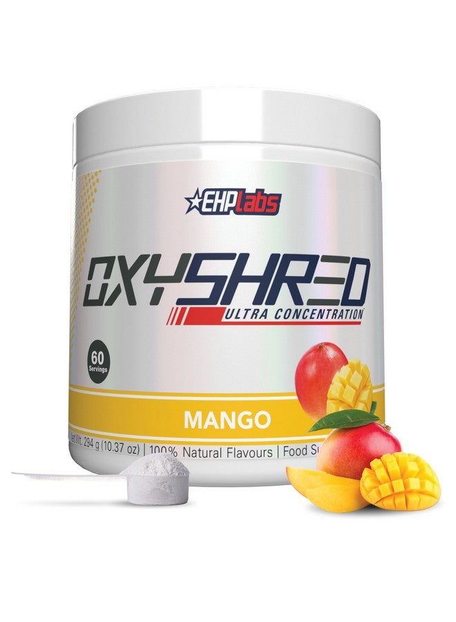EHP Labs OxyShred Pre Workout Powder - Preworkout Powder with L Glutamine & Acetyl L Carnitine, Energy Boost Drink - Mango, 60 Servings - Image 1