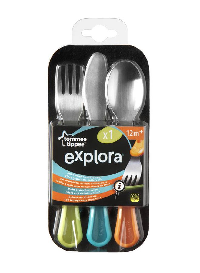 tommee tippee Big Kids Metal Cutlery Set 12M+ | Chunky Handles, Rounded Edges | Stainless Steel Toddler Fork, Spoon & Knife - Image 2
