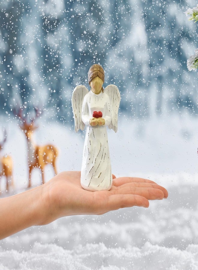 CUNTAUK Guardian Angel Statue, Healing Angel Figurines for Women, Resin Angel Statue Holding a Heart for Thanksgiving Christmas Home Decor Ornament Memorial Gifts - Image 2