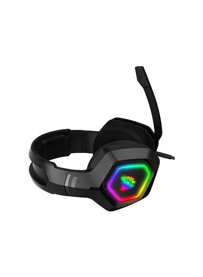 onikuma K10 Gaming Headset with Surround Sound – Pro Noise Canceling Gaming Headphones with Adjustable Mic, RGB LED Light, Soft Memory Earmuffs, Universal Compatibility for PC, PS4, Xbox, Laptop, and Mobile Gaming - Image 5