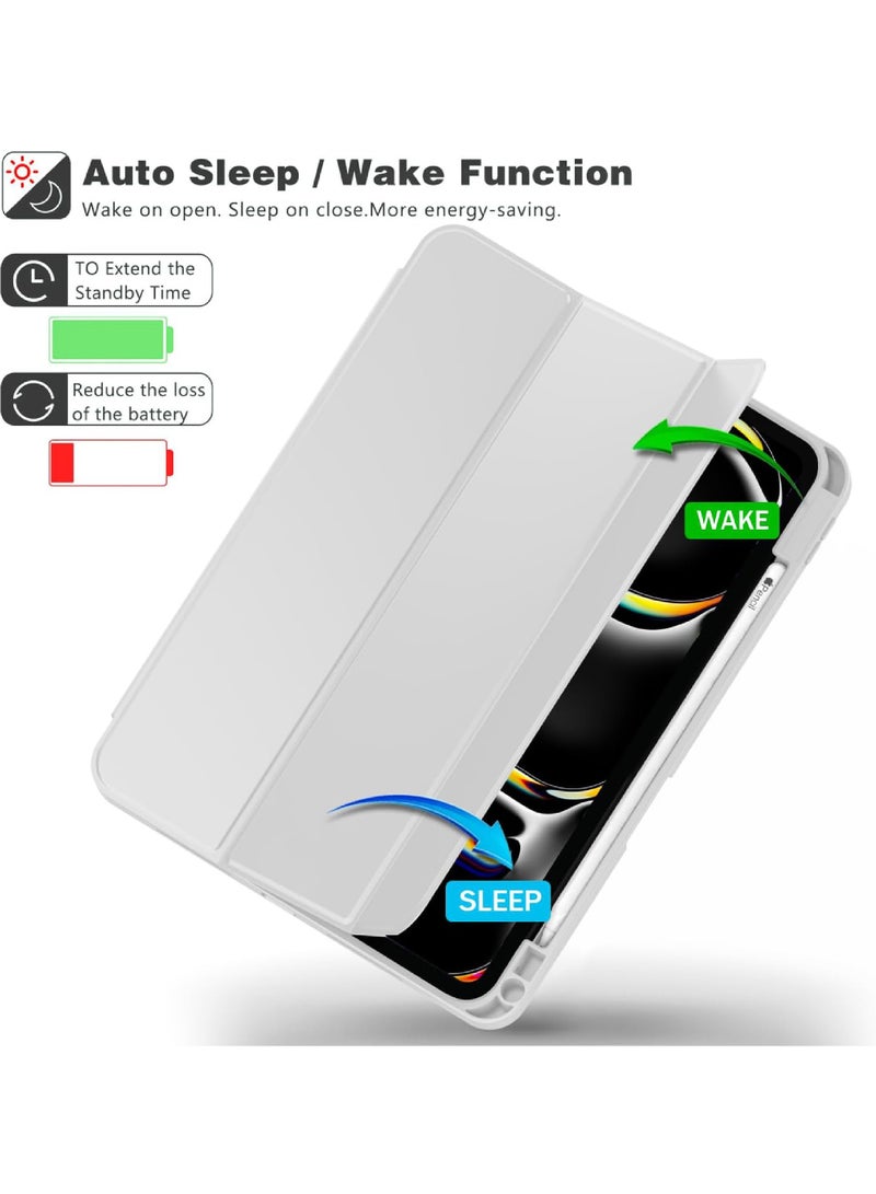 روك بو جراب لجهاز iPad Pro مقاس 11 بوصة (M5/M4) 2025/2024 مع حامل قلم، جراب iPad ذكي [يدعم قلم رصاص Pro وقلم رصاص (USB-C)] يدعم Touch ID وغطاء الإيقاظ/السكون التلقائي لجهاز 2024/2025 Pro مقاس 11 بوصة M5/M4 السكون/الإيقاظ التلقائي - Image 5