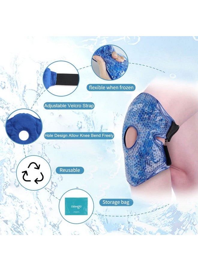 NEWGO Gel Beads Knee Cold Pack for Injury Reusable Ice Packs for Knee Replacement Surgery, Arthritis, Swelling, Bruises - 2 Pack - Image 2