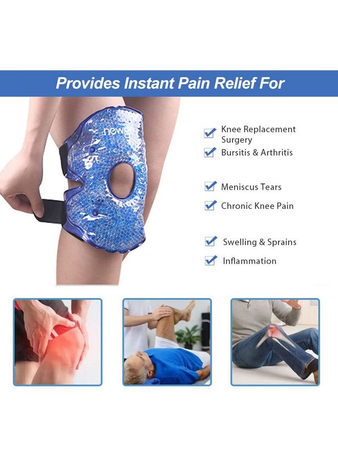 NEWGO Gel Beads Knee Cold Pack for Injury Reusable Ice Packs for Knee Replacement Surgery, Arthritis, Swelling, Bruises - 2 Pack - Image 1