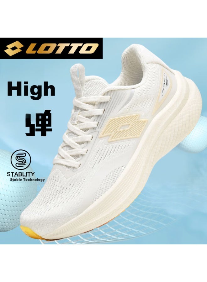Lotto Men's Casual Couple Shoes Carbon Plate Shock Absorption Breathable Professional Racing Sports Running Shoes Men 330 Ivory Size 39 - Image 1