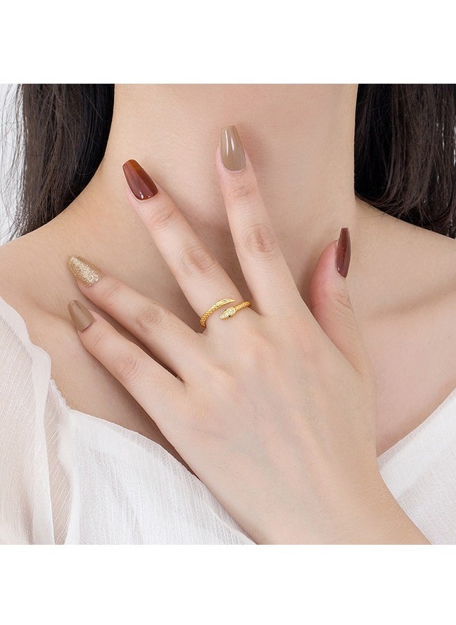 Beyond Snake Twistable Ring, 14K Gold Plated Anti Fading Titanium Ring, Luxury Gold Ring for Women (Golden)  - Image 3