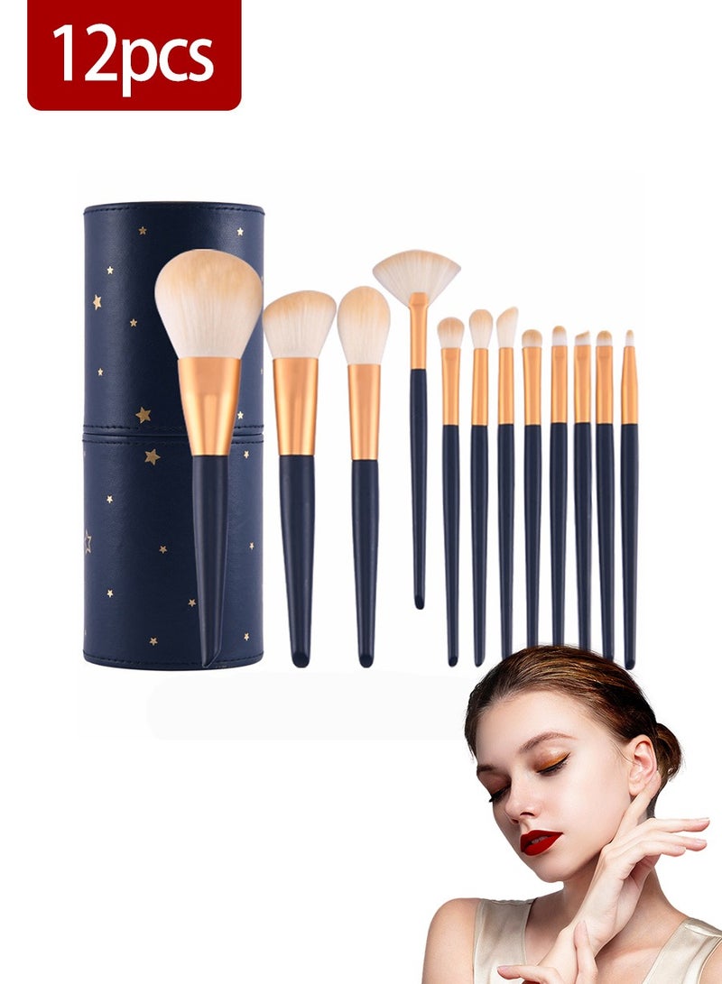 BEIRUI 12pcs Makeup Brushes with Makeup Brush Storage Tub Featuring High Quality Super Soft Bristles and Thick Aluminum Handle - Image 1
