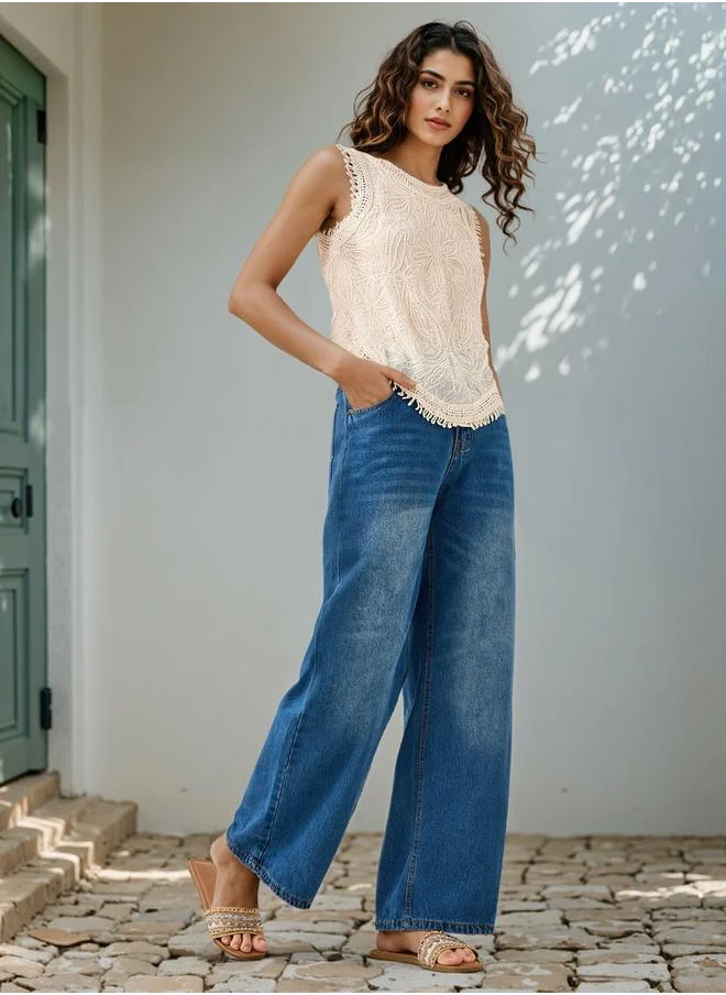 تواكستريمز 2Xtremz Straight Fit Jeans with Chain Detail and Pockets