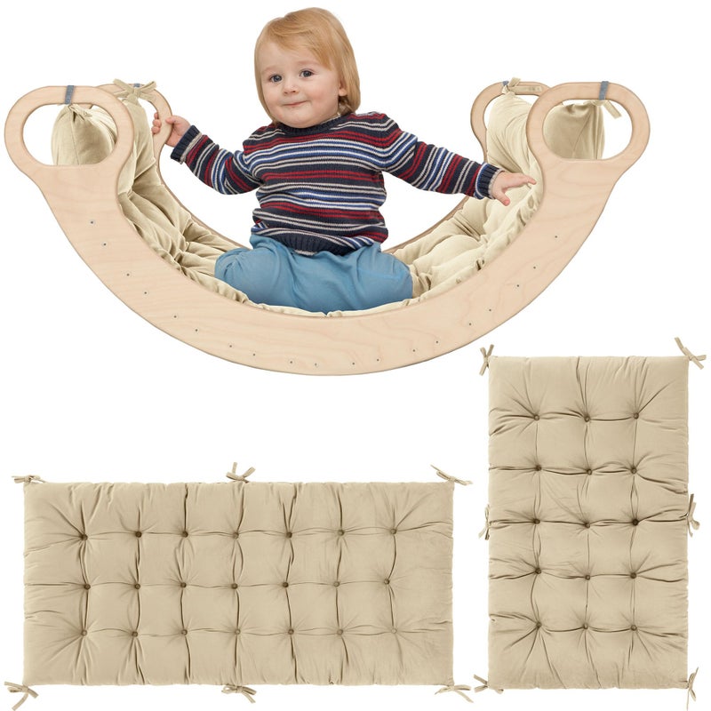 ROYALAY Premium Climbing Arch Set for Kids, Arch Cushion Floor Cushion Toddler Nap Mat (34 * 20 * 3 inch, Apricot) - Image 1