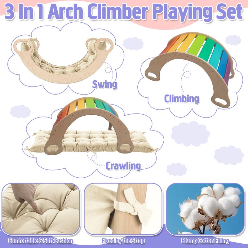 ROYALAY Premium Climbing Arch Set for Kids, Arch Cushion Floor Cushion Toddler Nap Mat (34 * 20 * 3 inch, Apricot) - Image 5