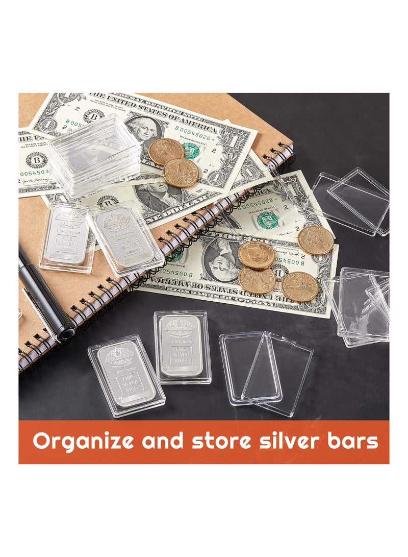 Clear Acrylic 1 oz Silver Bar Case, Silver Bar Holder Plastic Storage Organizer Box for 1oz Silver Bar 1 Troy Ounce Bar Collection of Coins, 30 Pcs - Image 2