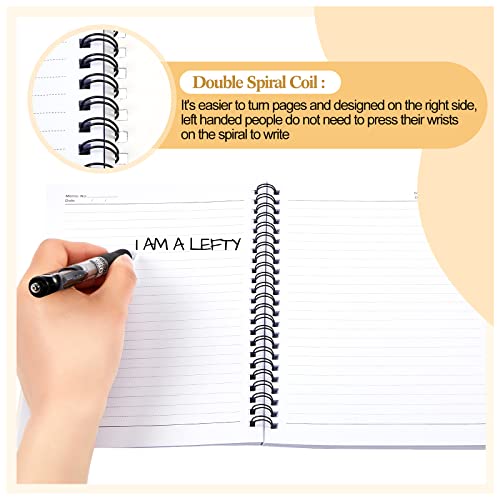 Lewtemi 6 Pack Small Left Handed Notebook 8"x5" Lefty Spiral Notebooks Wire Bound Mini Notebook 50 Sheets College Ruled Paper Journal(Assorted Colors) - Image 4