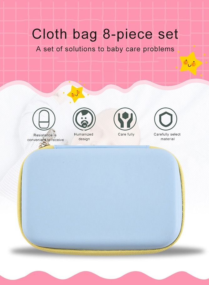 ULHYC 8-Piece Baby Care Kit with ThermometerNasal Aspirator Toothbrush Emery Board, Nail Clipper, Scissor, Brush and Comb Portable Essential Daily Care Bathing Tool for Toddler Infant Yellow - Image 3