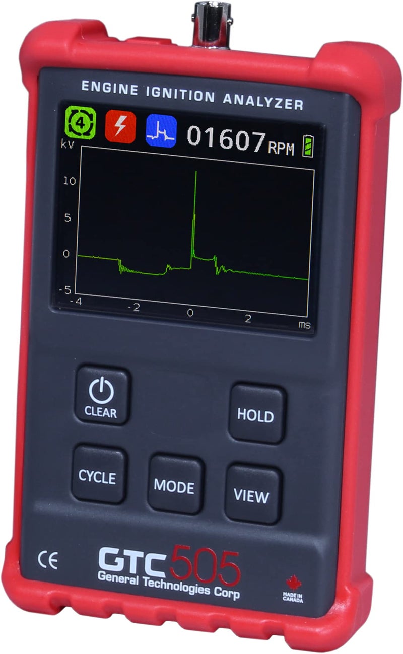 GTC GTC505 Engine Ignition Analyzer - Spark Diagnostics and Tachometer Readings for Marine, Motorcycle, and Automotive Mechanics, General Technologies Corp - Image 5