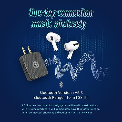 ADAM elements EVE II 2-in-1 Bluetooth Transmitter Receiver, Wireless Audio Adapter with Foldable Dual 3.5mm AUX Plugs for Airplane in-Flight Systems, Nintendo Switch, TV & Car Stereo - Image 2
