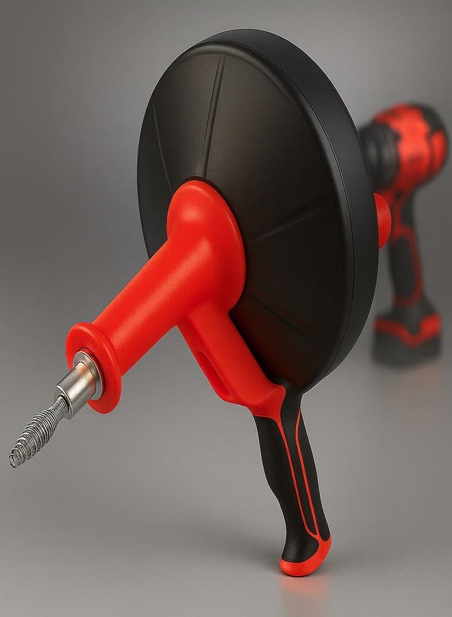 musbus 50 FT Drain Snake Hair Drain Clog Remover, Automatic, Red - Image 1