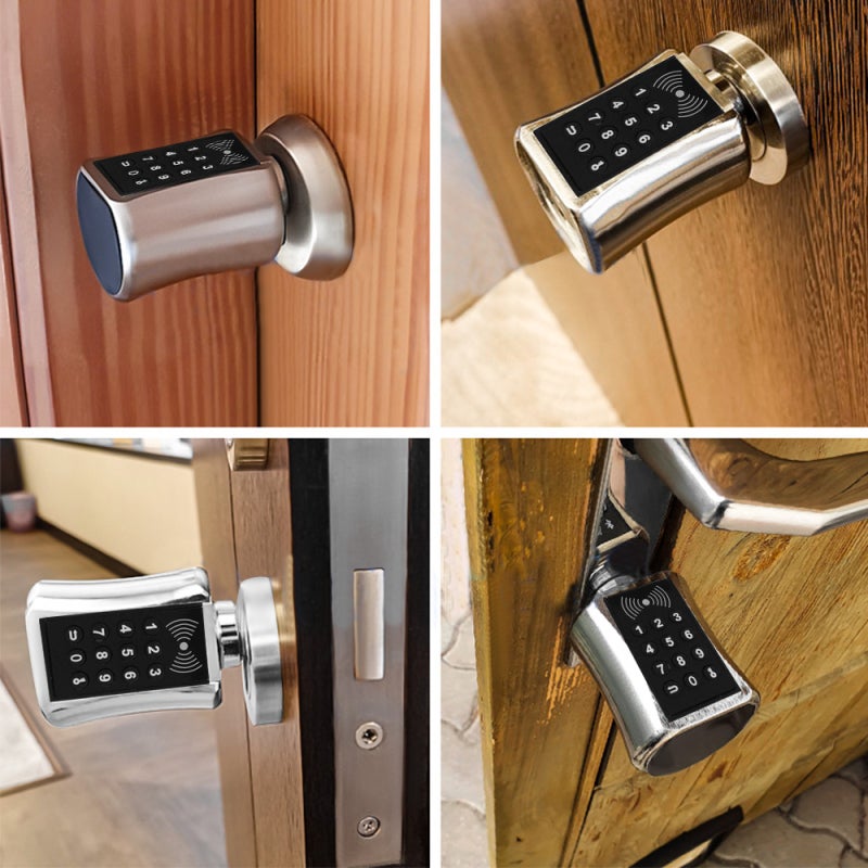 قفل ذكي 40-40 ملم بقنوات فتح متعددة - قفل أمني كلمة مرور افتراضية منع النظرة خليط القفل قابل للتعديل لأبواب الخشب والزجاج الأمنية - Image 3