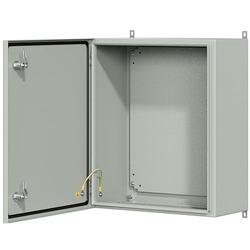 KWONONG Metal Enclosure, IP65 Waterproof Electrical Box for Indoor and Outdoor Projects, Includes Mounting Plate and Wall Bracket 600×500×250mm (24"×20"×10") - Image 1