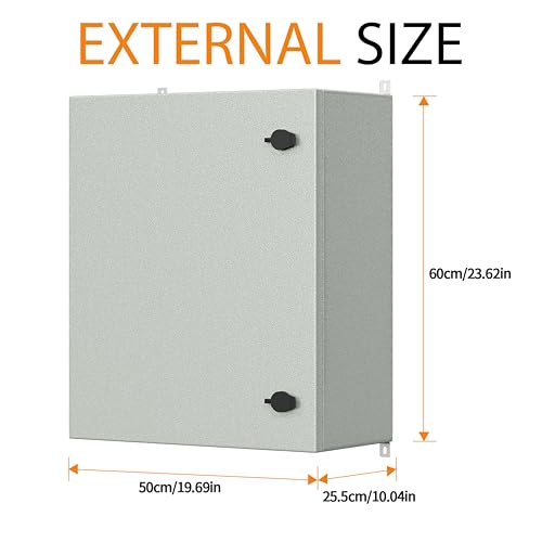 KWONONG Metal Enclosure, IP65 Waterproof Electrical Box for Indoor and Outdoor Projects, Includes Mounting Plate and Wall Bracket 600×500×250mm (24"×20"×10") - Image 5