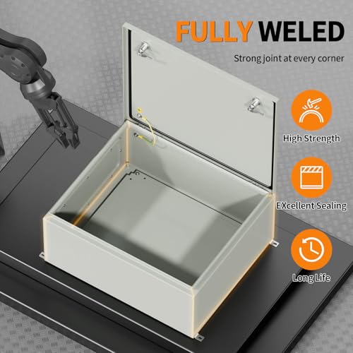 KWONONG Metal Enclosure, IP65 Waterproof Electrical Box for Indoor and Outdoor Projects, Includes Mounting Plate and Wall Bracket 600×500×250mm (24"×20"×10") - Image 2