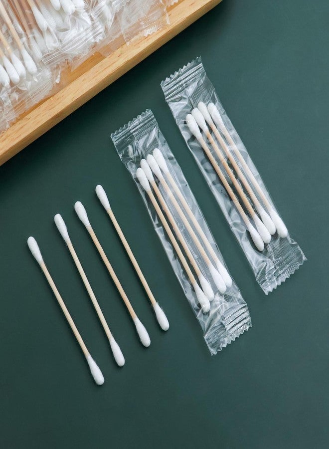 HQSLsund 200 Pack Cotton Swabs, Individually Wrapped Cotton Swab, Individually Wrapped Double Tipped Wooden Sticks for Ear, Make-up(4pcs per Bag, 200 Bags, Double Round End) - Image 3